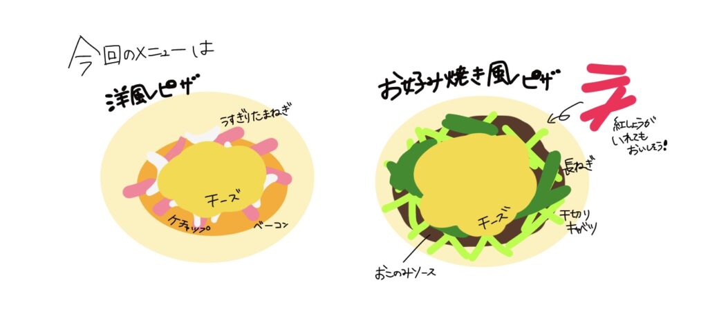 餃子の皮のミニピザ　今回