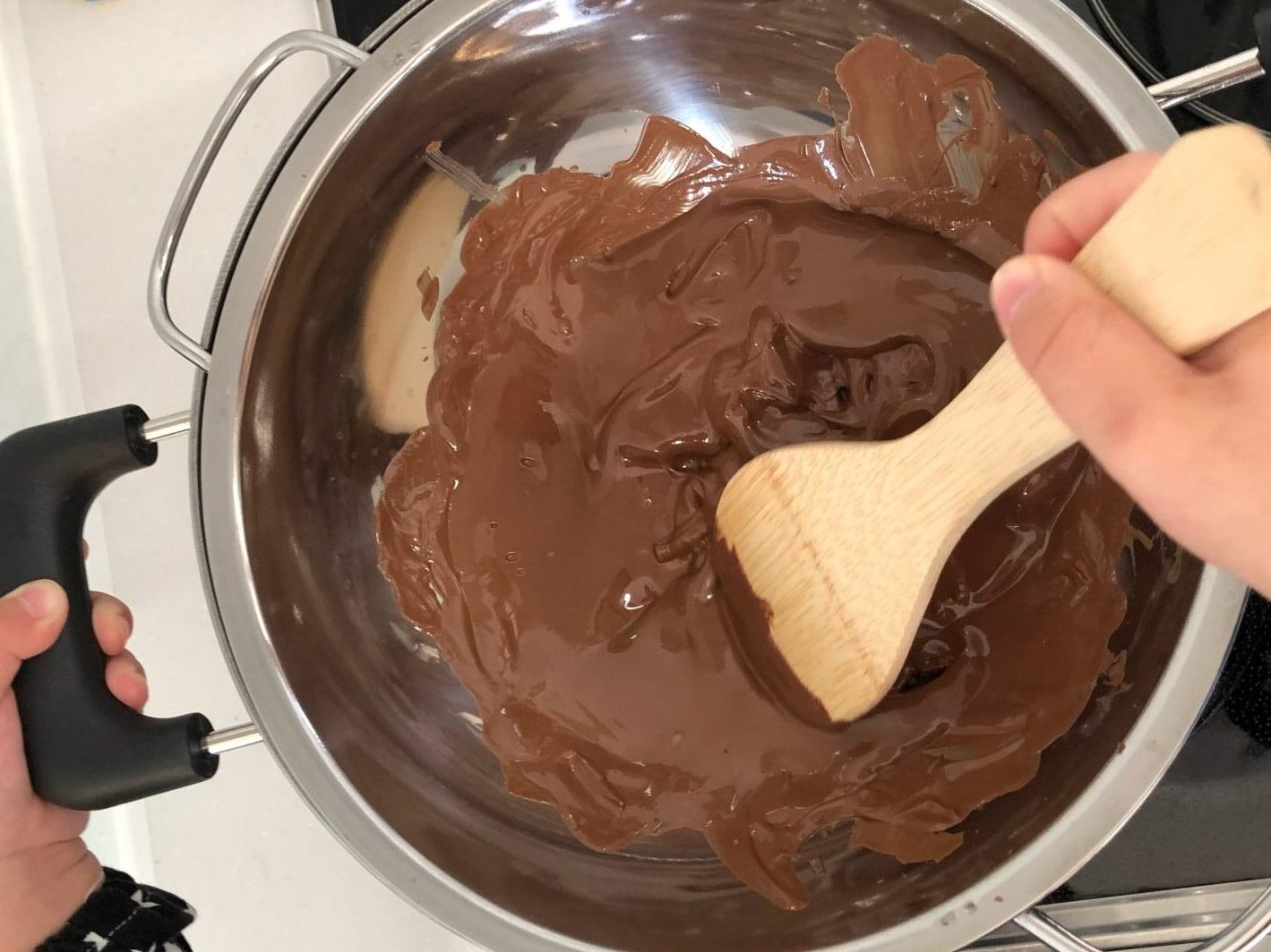 バレンタイン　カップチョコ　湯煎