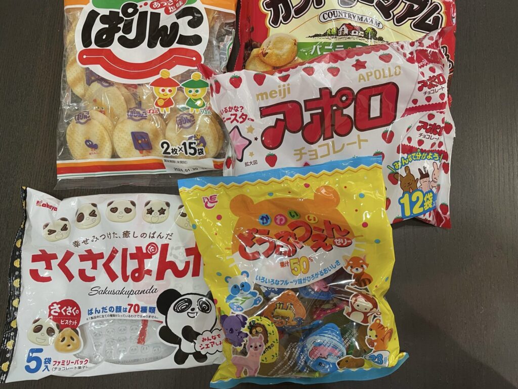 お菓子釣りのお菓子