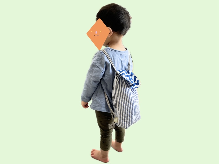 子どもの手作りナップザック
