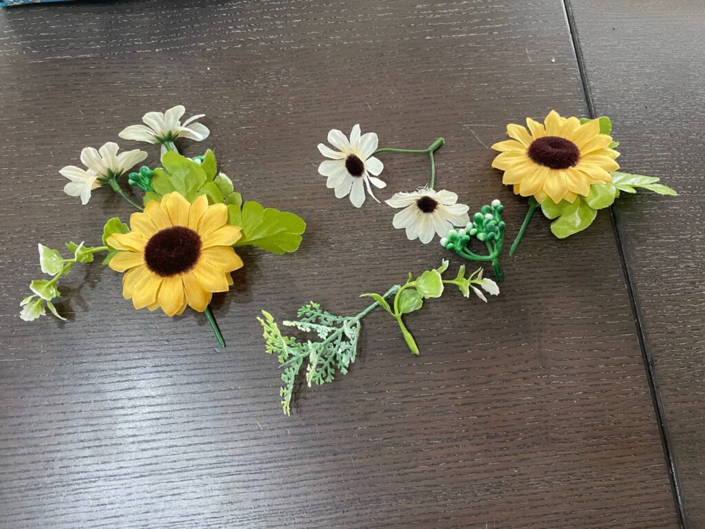 造花をカット