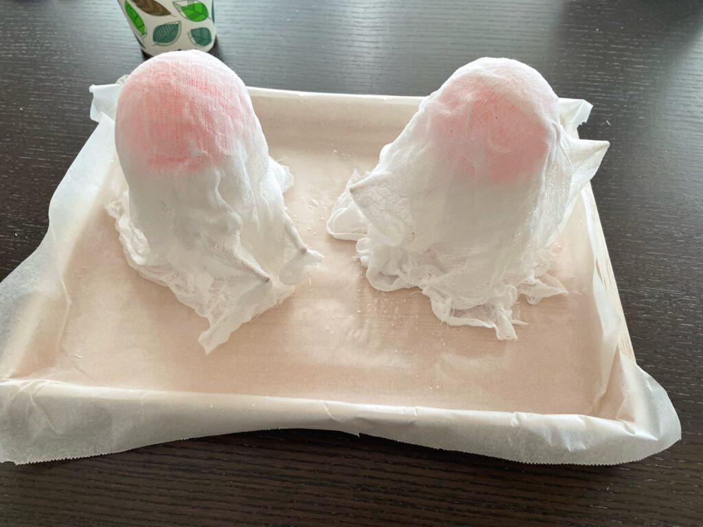 ガーゼをかける