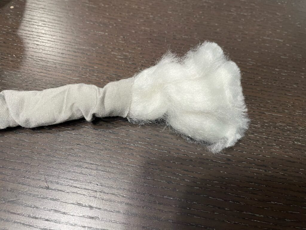 綿を出す