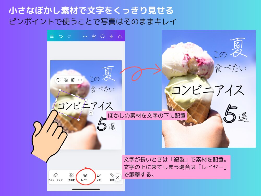 小さな暈しを使う