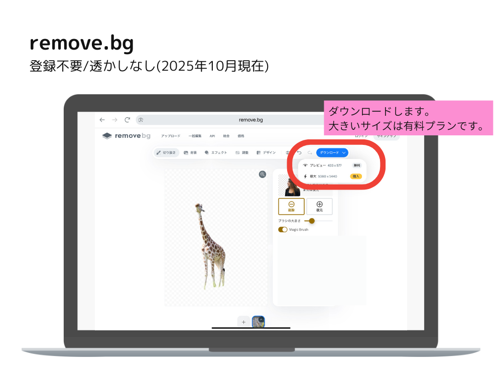 リムーブダウンロード画面