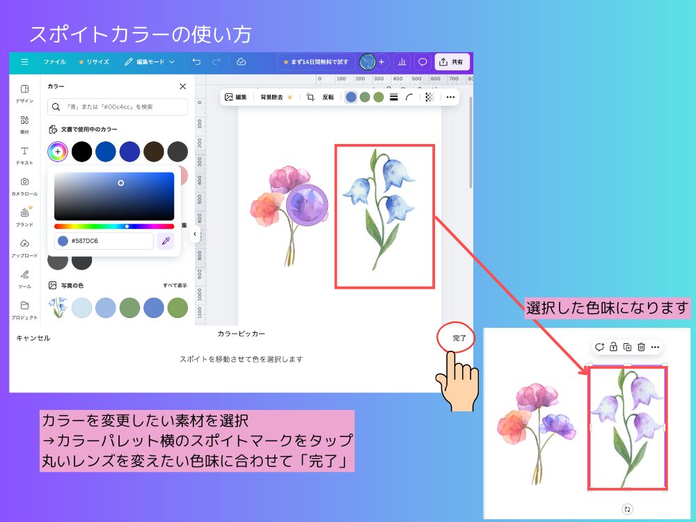 スポイトカラーの使い方