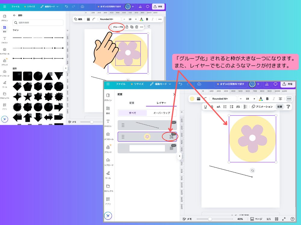 グループ化の手順