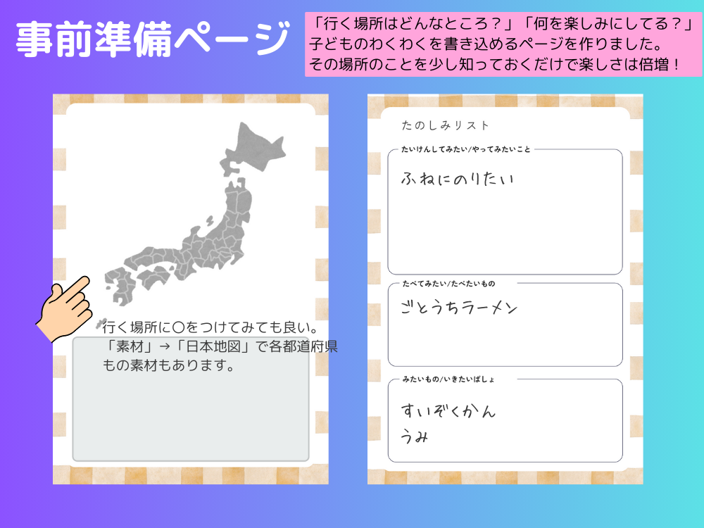 事前準備のページ