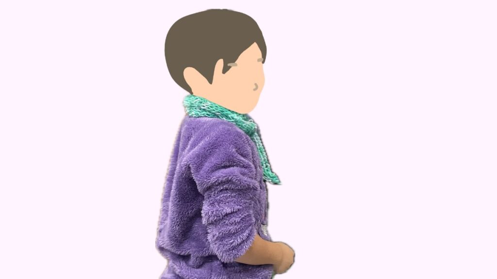 自分で編んだマフラー