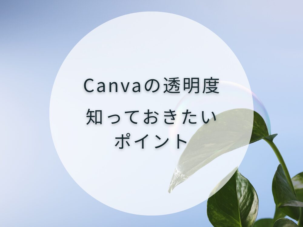 透明度知っておきたいポイント