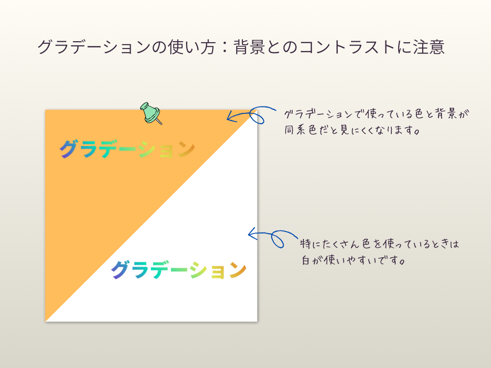 グラデーションのコントラスト