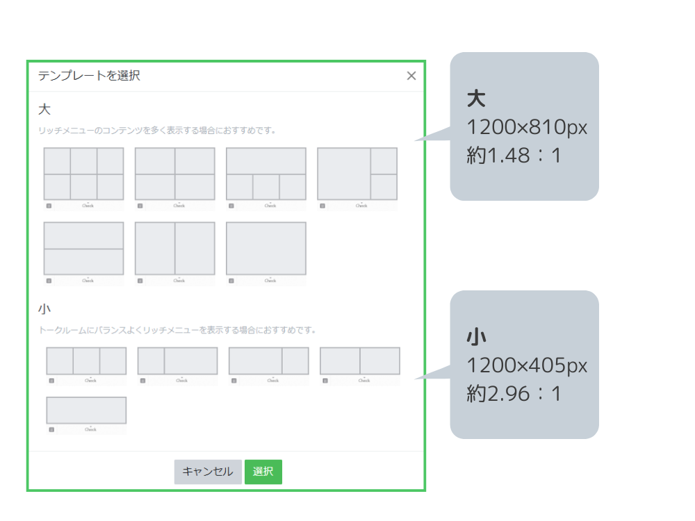 リッチメニューの分割パターン