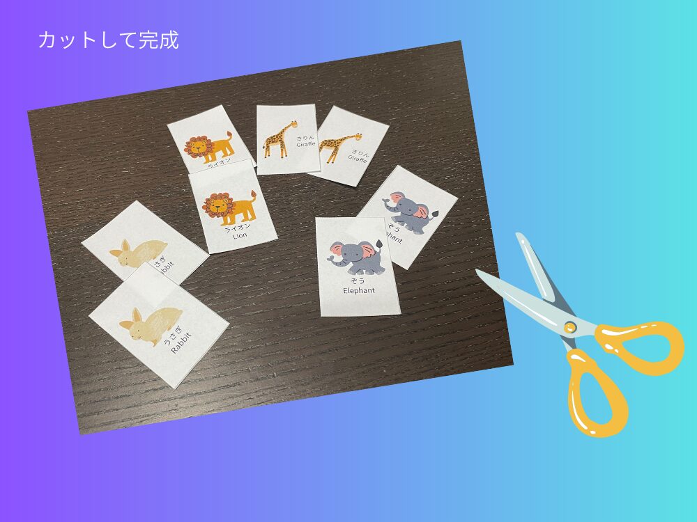 カットして完成