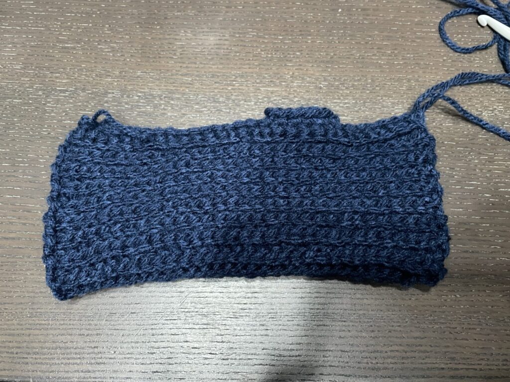 親指を細編みにする