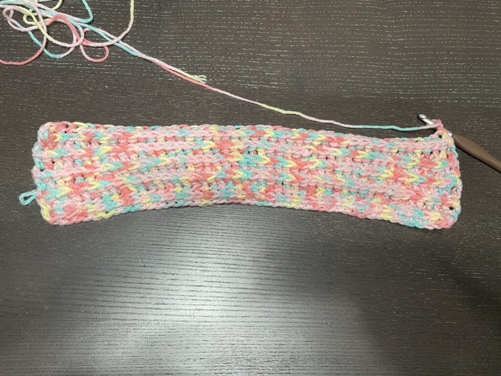 中長編みの表引き上げ編み