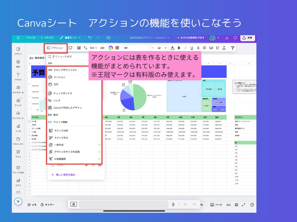 アクション機能