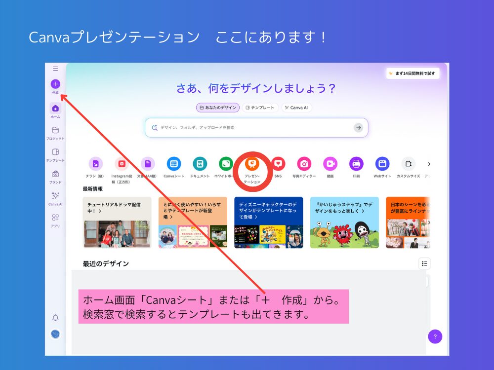 プレゼンテーション　の場所