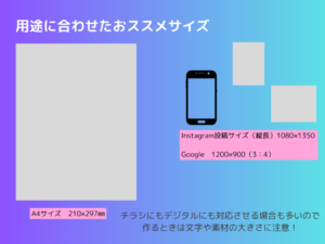 用途に合わせたサイズを選ぶ