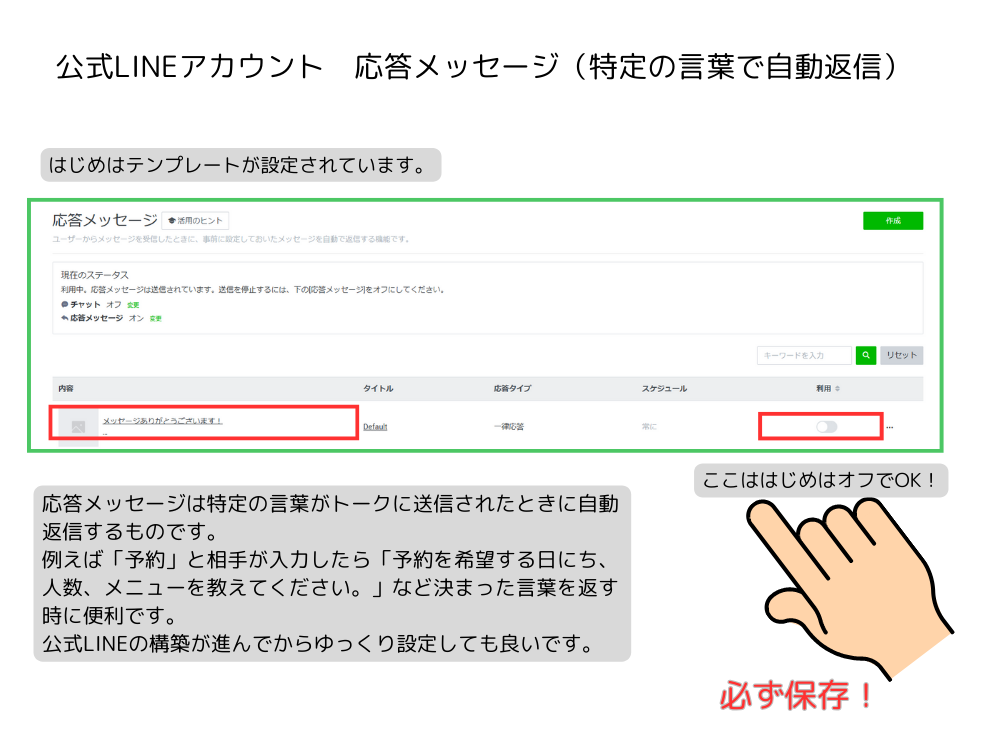 応答メッセージ