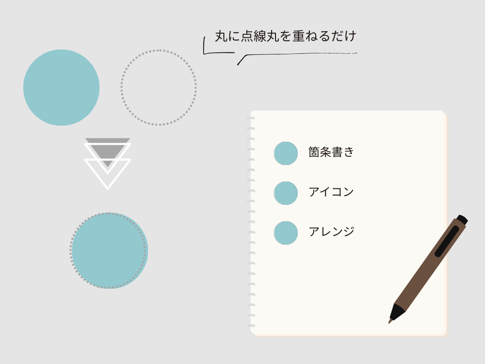 丸を重ねるアイコン