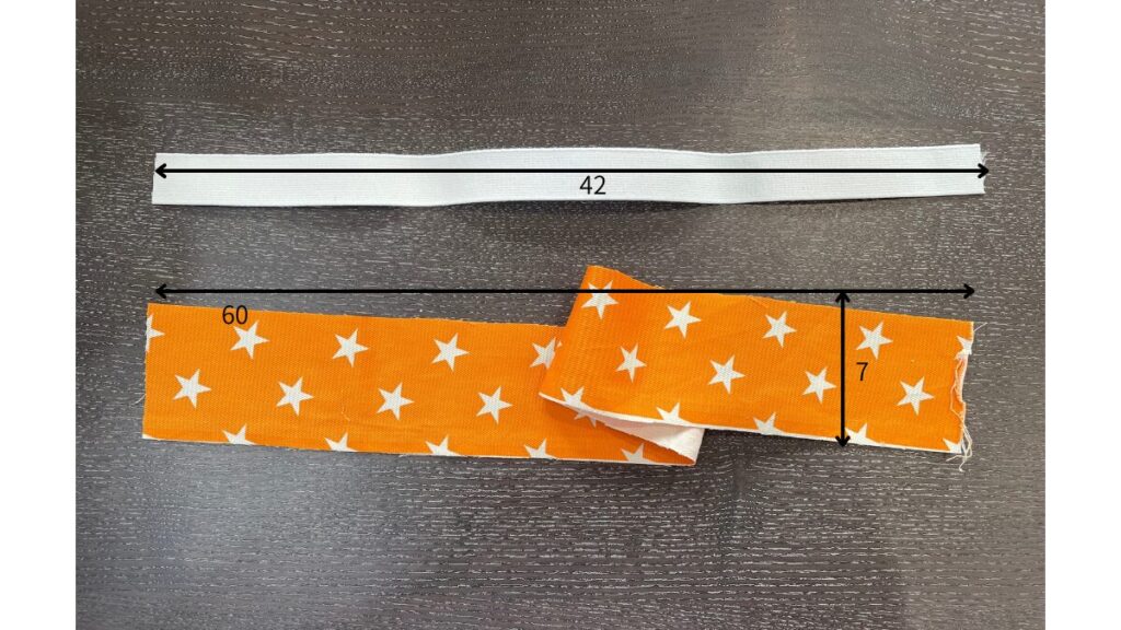 子どもエプロン ゴムの裁断