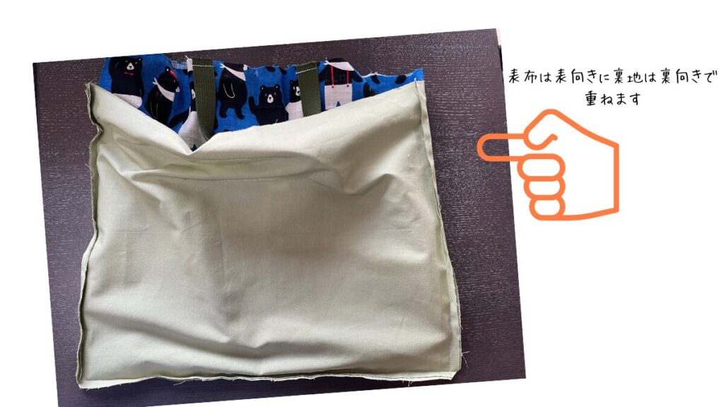 裏布と表布を合わせる