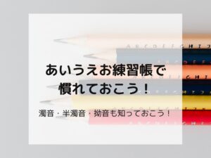 あいうえお練習帳に慣れておく