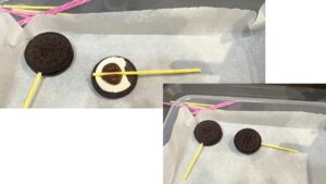 チョコ乗せて挟む