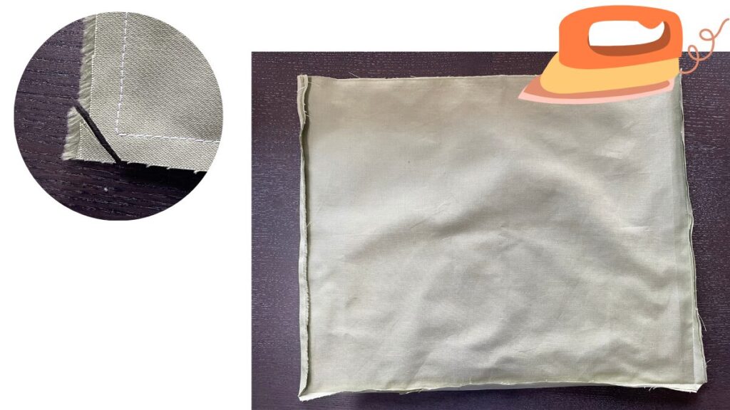 裏布角を落とす