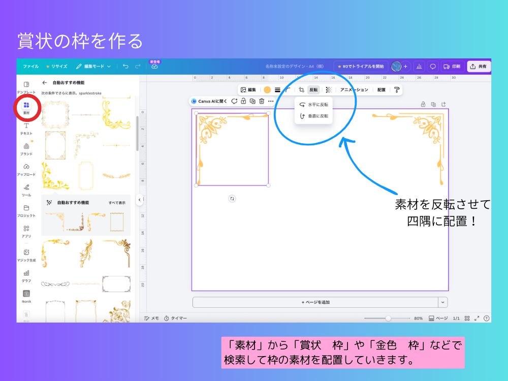枠を配置する