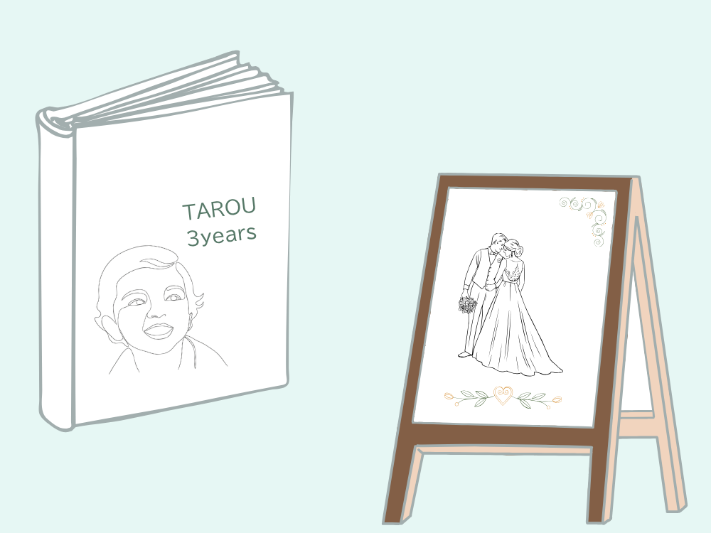 線画似顔絵　活用方法