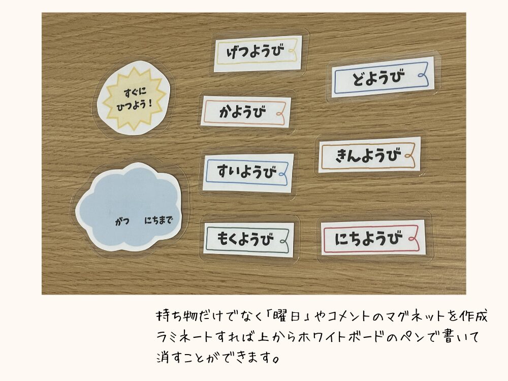 曜日のマグネット