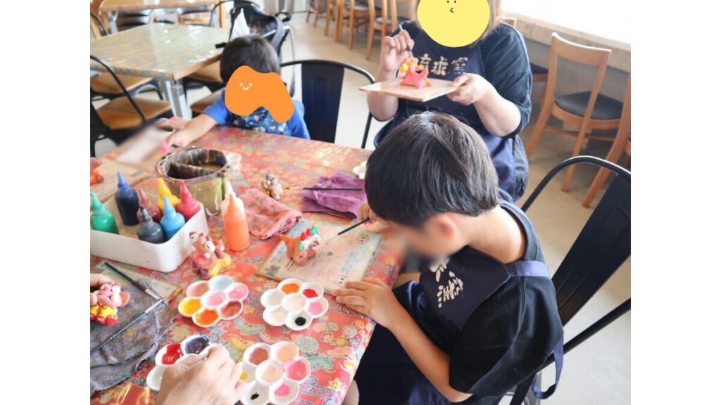 シーサー絵付け