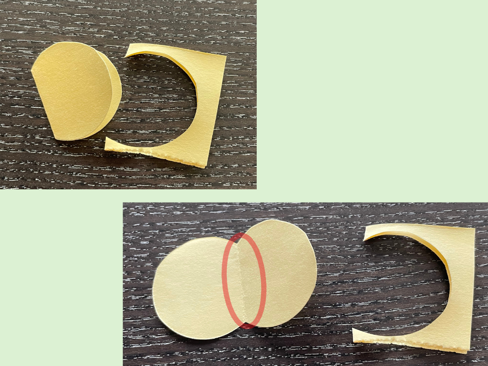 枠線にそって切る